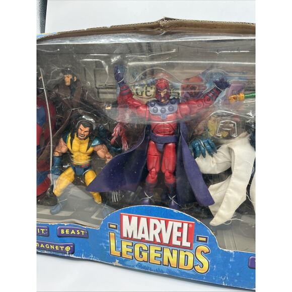Marvel Legends X-Men Magneto Gambit Beast Wolverine Rogue 5pk 2003 DAMAGED BOX - Picture 5 of 13